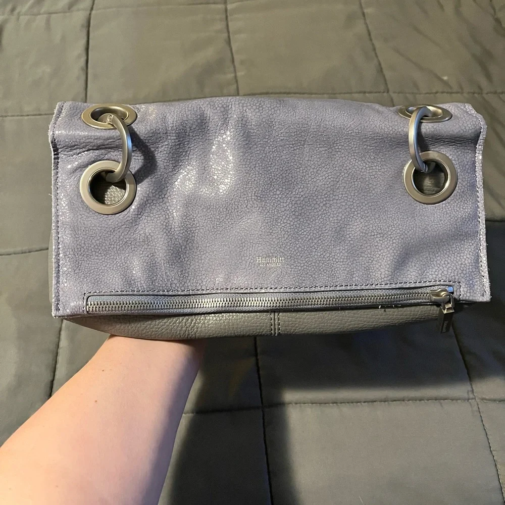 EUC Hammit VIP Meduim Montana reversible crossbody in Stingray Blue/Steel Grey - Picture 14 of 17